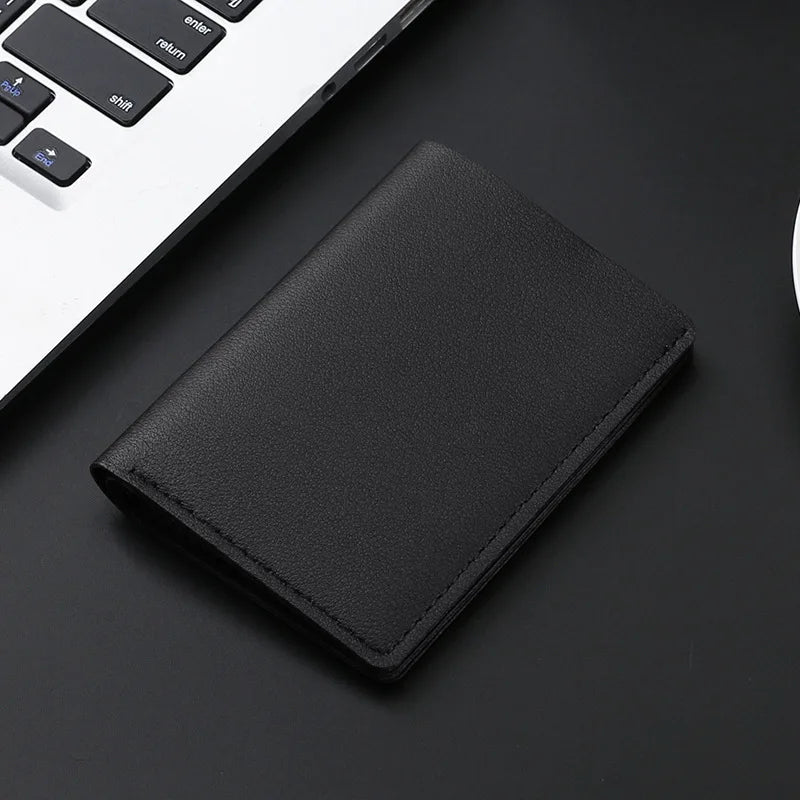 Homefish Solid Color PU Leather Small Wallet for Short Simple Women's Purse with Buttons Ultra Thin Credit Card Bag Coin Purse