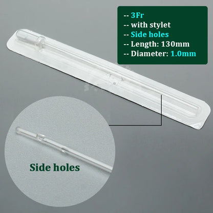 12PCS Cat Catheter With Stylet Side/End Open 1.0mm 1.3mm Cat Urinary Catheters Veterinary Consumables