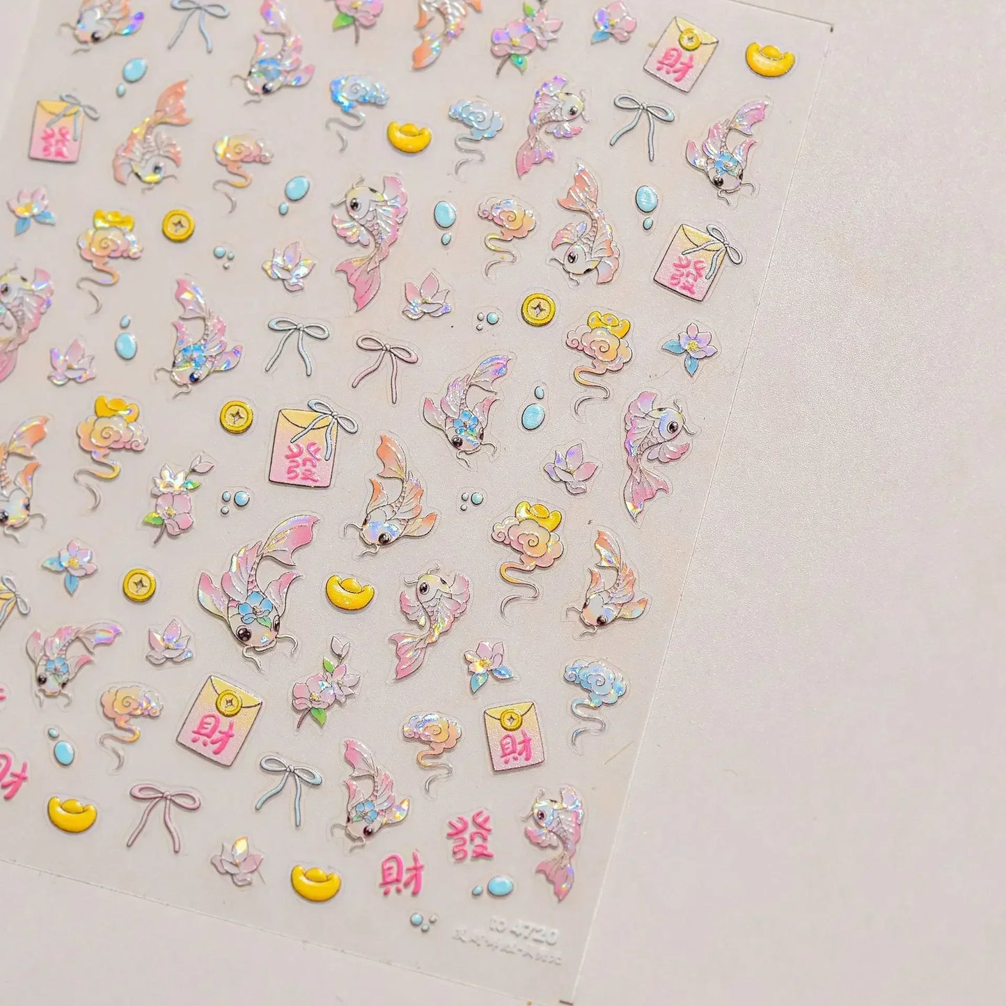Colorful Bagful Jellyfish Bubbles Swimming Rings Rainbow Stars Ocean Starfish Self Adhesive 5D Nail Art Sticker Manicure Decal