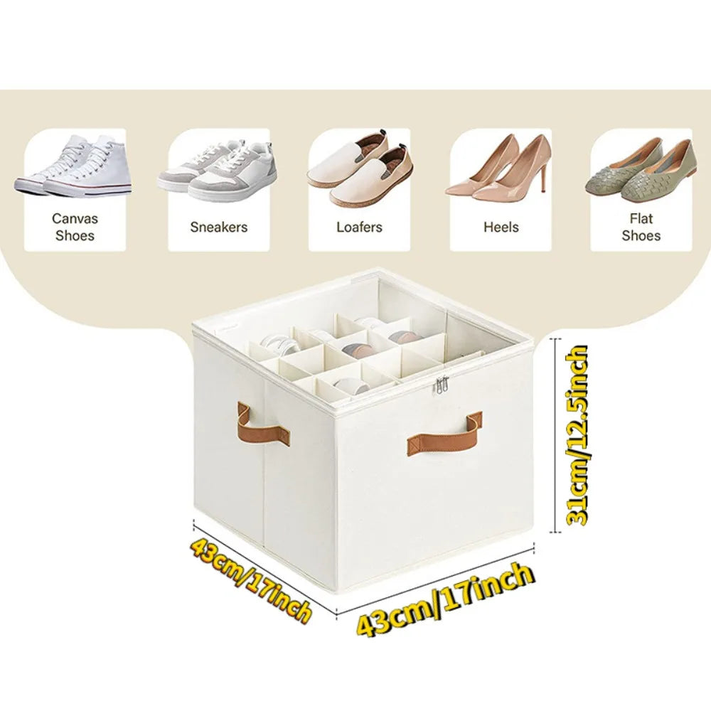 Foldable Shoe Storage Box - Dust-Proof Organizer for Shoes, Space-Saving Shoe Cabinet