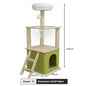 Large Cat Climbing Frame with Thickened Hemp Rope Multi-layered Wooden Cat Tree Tower and Integrated Scratching Post for Pets