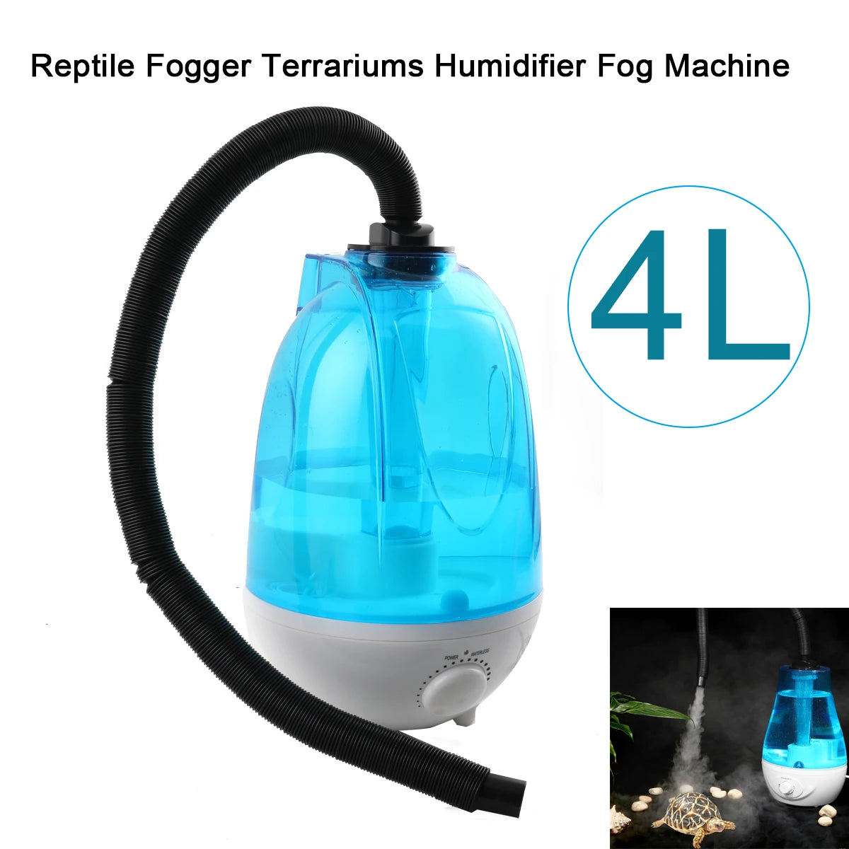 4L Reptiles Pet Fog Maker Atomizer Air Humidifier for Amphibians Terrariums LED Maker Fogger Pet Supply