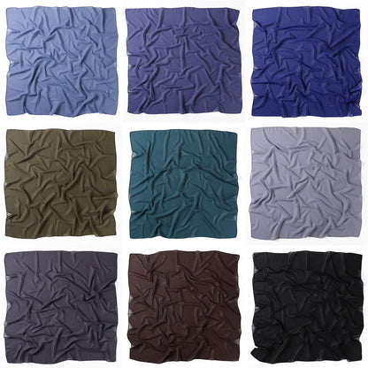 90*90cm Square Chiffon Hijab Scarf Women Solid Color Muslim Soft Head Scarf Islamic Shawls and Wraps Headband Musulman Scarves