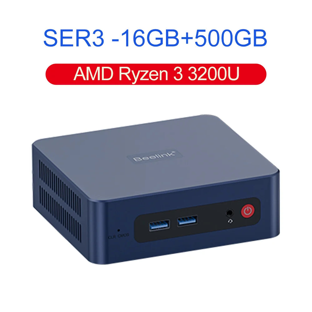 Beelink SER5 Max AMD Ryzen7 7735HS R3 3200U R5 5500U 5625U 16G RAM 500G SSDNVME Mini PC Suppor 4K Type-C Gaming Desktop Computer