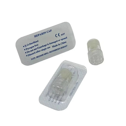 50/100Pcs 2 Color Yellow Transparent Disposable Sterile Heparin Cap Veterinary Animal Lab IV Cannula Infusion Lock Connector
