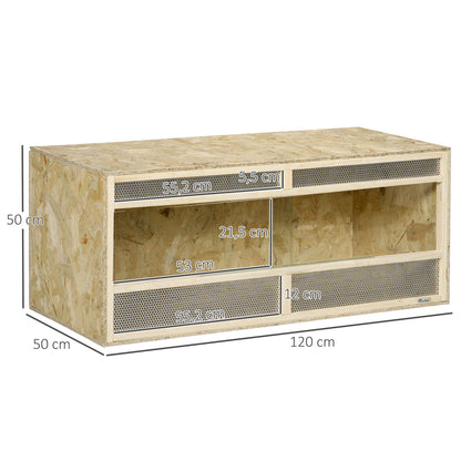 Drink OSB Terrarium for reptiles with glasses sliding door-120x50x50 cm natural