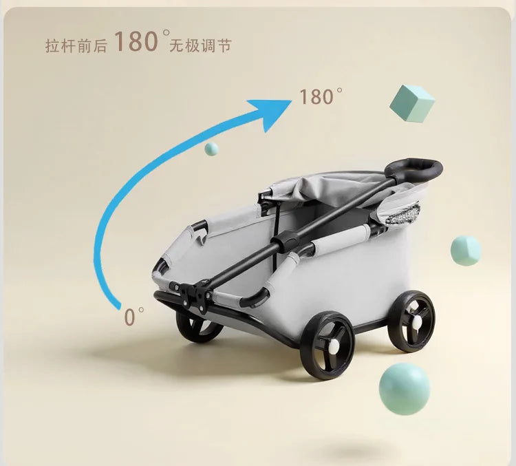 Foldable Pet Stroller Cart for Small Dogs Cats Puppy Kitten Outdoor Travel Carrier Toy Pushcart