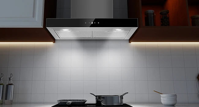 Topstrong 60cm Wall Mounted 400m³/h A+++ LED Touch Control Stainless Steel Extractor Fan Quiet 52dB Kitchen Hood