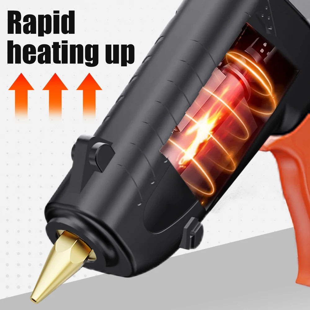 150W Hot Melt Glue Gun 11mm Glue Stick 3-5Min Preheating 15s Quick Release Copper Nozzle Anti-scald 100-220V EU US Plug
