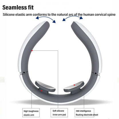 Ems Electric Neck Massager 6-Mode 9-Speed Massager Muscle Relaxation Battery Neck Massager Tool Relax Cervical Relief Pain