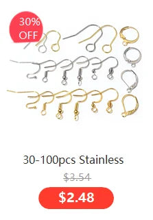 (Never Fade) 6/8/10/12/14/16/18/20mm Stainless Steel Earring Base Studs Ear Cameo Settings Cabochon Base Tray Blank (With Back)