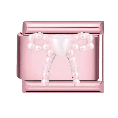 Pink Color Y2K Butterfly Star Bow Rabbit Heart Pendant Italian Charm Links Fit 9mm Stainless Steel Bracelet DIY Making Gifts
