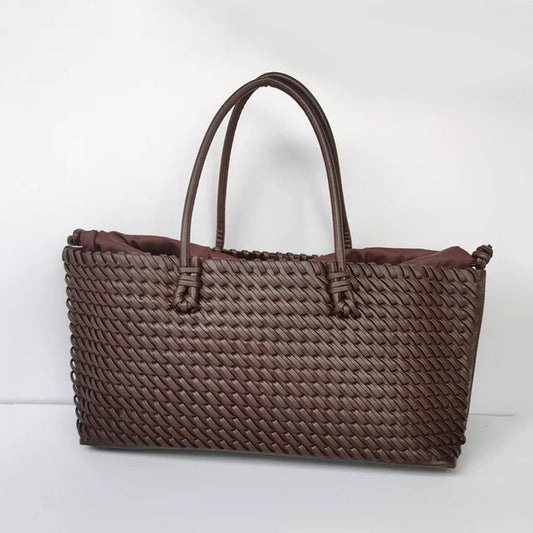 New niche Commuting Woven Hand-Held Shoulder Bag, Fashionable and Versatile, Super Large Capacity Tote Bag