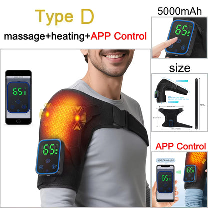 Electric Shoulder Heating Pad 3-Speed Vibration Muscle Relax Belt Thermal Massager Shoulder Neck Health Care Support Brace