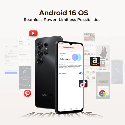 Global Version DOOGEE Note56 X Android Smartphone 16 "battery 6150 mAh 24 Go RAM (3 + 21) 64 Go ROM Phone mobile