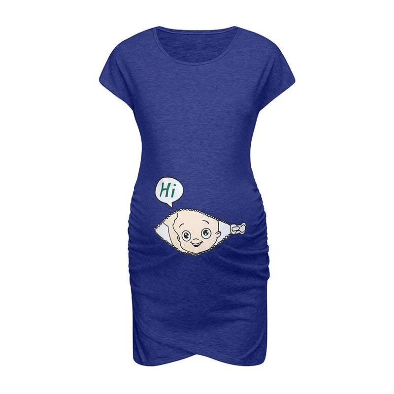 Cute Maternity Dress Loose Casual Dress Women Maternity Clothes Plus Size Pregnant Woman Maternity Dress