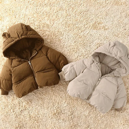 Winter Thick Warm Jackets Autumn Big Kids Padded Down Cotton Clothes Boys Girls Hooded Parka Coats Children Outerwear 2-6 Years