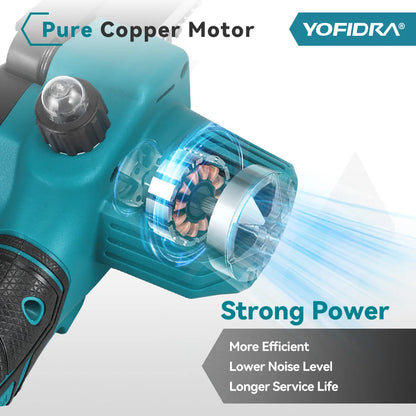 YOFIDRA 6 Inch Electric Chainsaw Cordless Oiler Garden Wood Cutting Logging Pruning Saw Power Tool For Makita 21V Battery Pin
