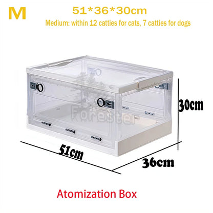 Pet Atomization Box Oxygen Room Foldable Easy To Carry Veterinary Nebulization Box Oxygen Cage for Veterinary Atomization Box