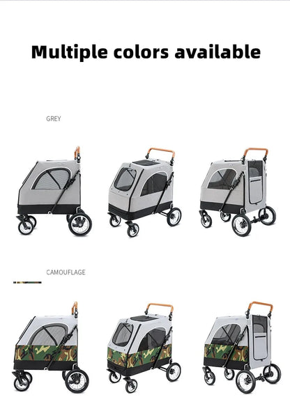 STLF(Ready to Ship) Manufacture Large Pet Stroller for Big Dog Safety Outdoor Walking Travel Foldable Trolley