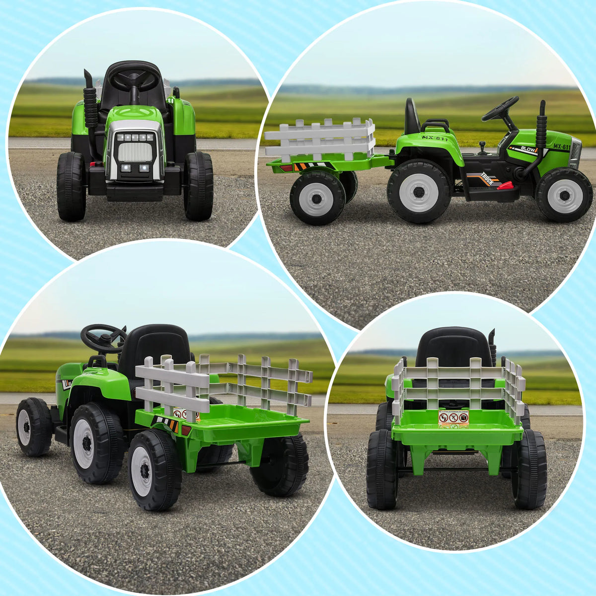 Electric Car for Children, Tractor for Children, with Parental Remote Control, Size 136.5x50x52.5 cm