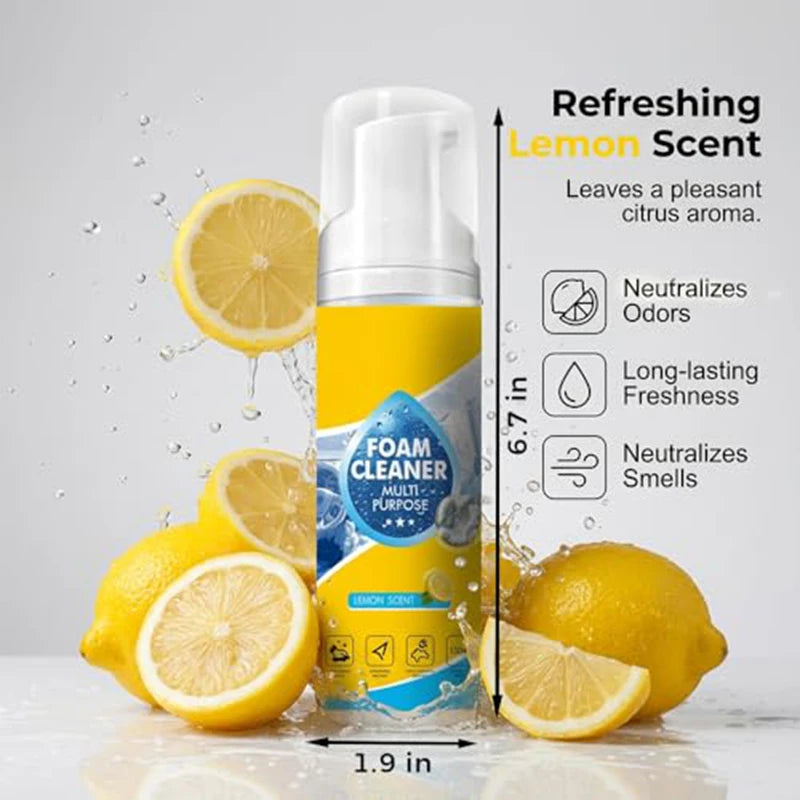 Multifunctional Car Foam Cleaner Powerful Stain Lemon Scent No Rinse Removal Car Leather Upholstery Interior Seat Cleaner NEW