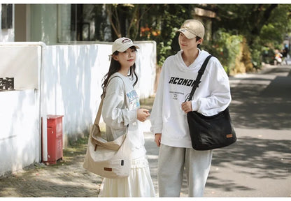 Japanese Women Men Shoulder Crossbody Bag Large Canvas Messenger Bags for Student 2024 Brand Book Bags Female Handbag Satchels