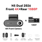 DDPAI N5 Dual 4K HDR Dash Cam Front Rear AI NightVIS Camera WiFi 6 GPS ADAS Voice Control 24H Parking Mode Car DVR