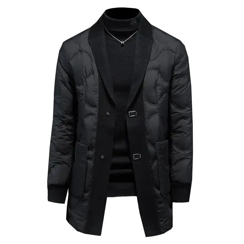 High quality 2025 Winter 90% White Duck New Fashion British Style Casual Loose Slim Mid-length Down Jacket
