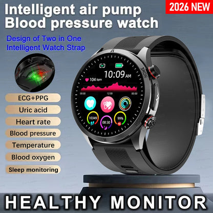 Sapphire Glass AMOLED Blood Pressure Smart Watches ECG Blood Oxygen Blood Pressure Air Pump Sport Health Tracking Smartwatch NFC
