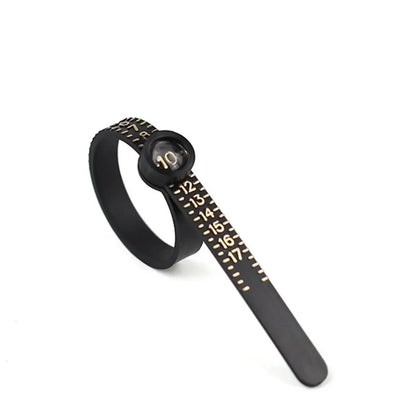 Adjustable Ring Sizer with Magnifier US/UK/EU/HK Size Chart Reusable Finger Measuring Tool for Accurate Ring Sizing