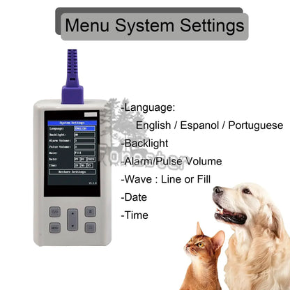 Portable Pulse Oximeter Monitor for Heart Rate and Oxygen Saturation with Veterinary and Medical SPO2  with Memory