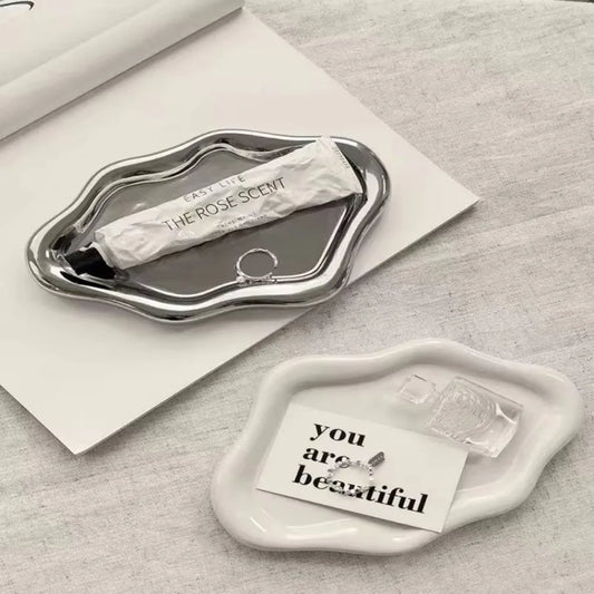 Creative Plastic Jewelry Tray Mini Cloud Shape Storage Plate Jewelry Display Plate Watches/Keys Storage