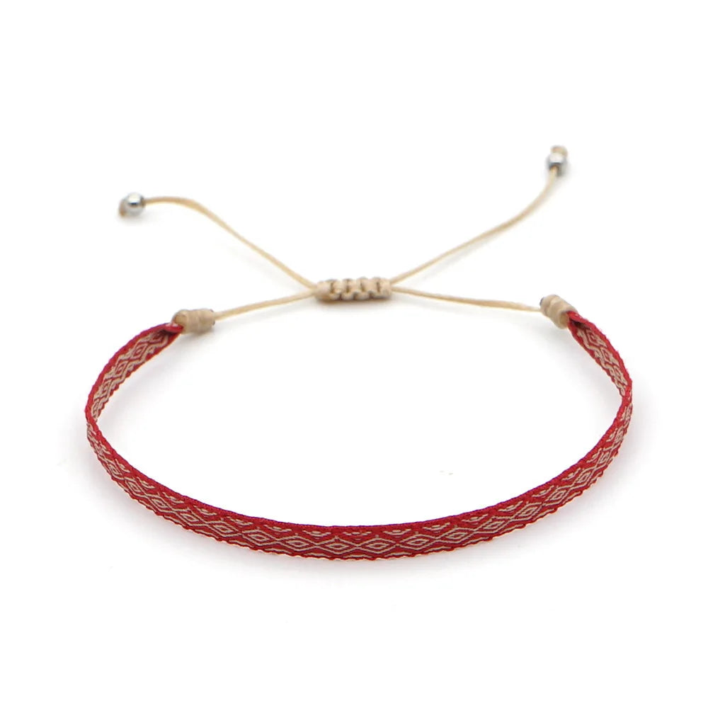 KKBEAD Wholesale Handwoven Bracelet Colombia Cloth Braided Wristband Bracelets for Women Men Gift Hippie Boho Friendship Jewelry