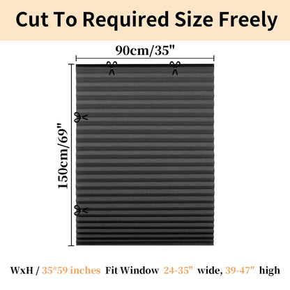 No Drill Blinds Stick on Curtains Blinds for Bedroom Kitchen Bathroom Windows Light Filtering Privacy Protection with Clips