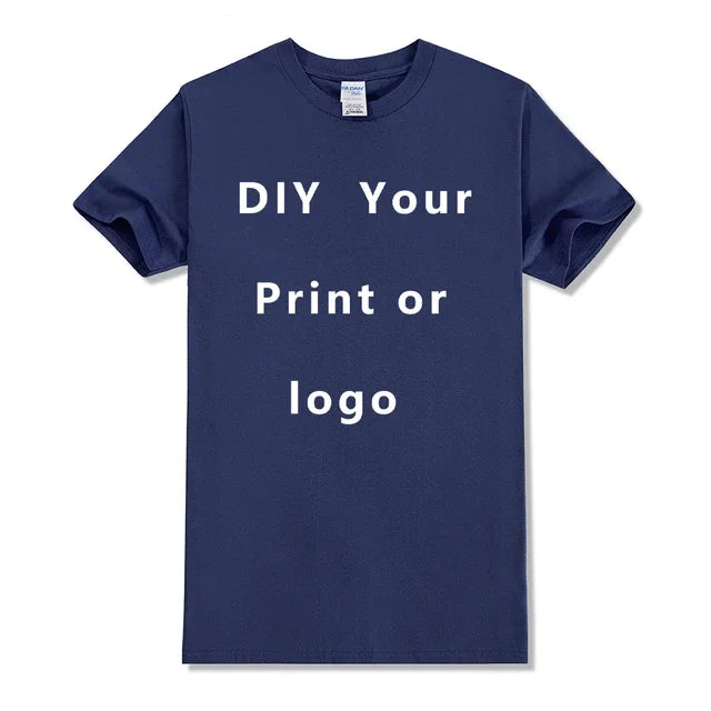 Custom Tshirt Front Back Print Professional Your Own Logo Text Photo Male Personalized Premium Gifts T-shirt EU Size 100% Cotton