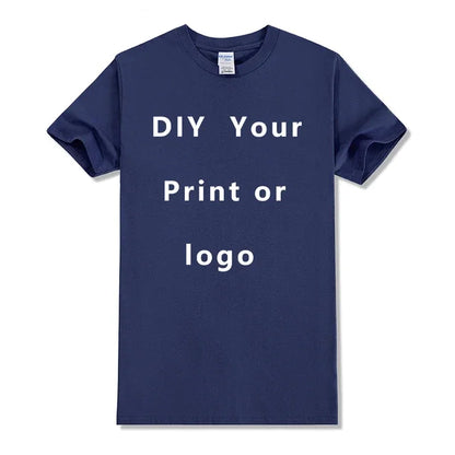 Custom Tshirt Front Back Print Professional Your Own Logo Text Photo Male Personalized Premium Gifts T-shirt EU Size 100% Cotton