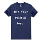 Custom Tshirt Front Back Print Professional Your Own Logo Text Photo Male Personalized Premium Gifts T-shirt EU Size 100% Cotton