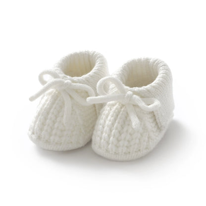 Baby Shoes Knitted Infant Child Bed Footwear 0-18M Cute Turn-down Breathable Newborn Boys Girls Walk Boots Fashion Solid Bandage