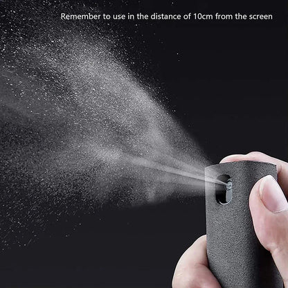 2-IN-1 Screen Dust Removal Microfiber Cloth Wipe Spray Bottle Set Laptop Tablet Mobile Phone Cleaning Tools Portable Cleaner
