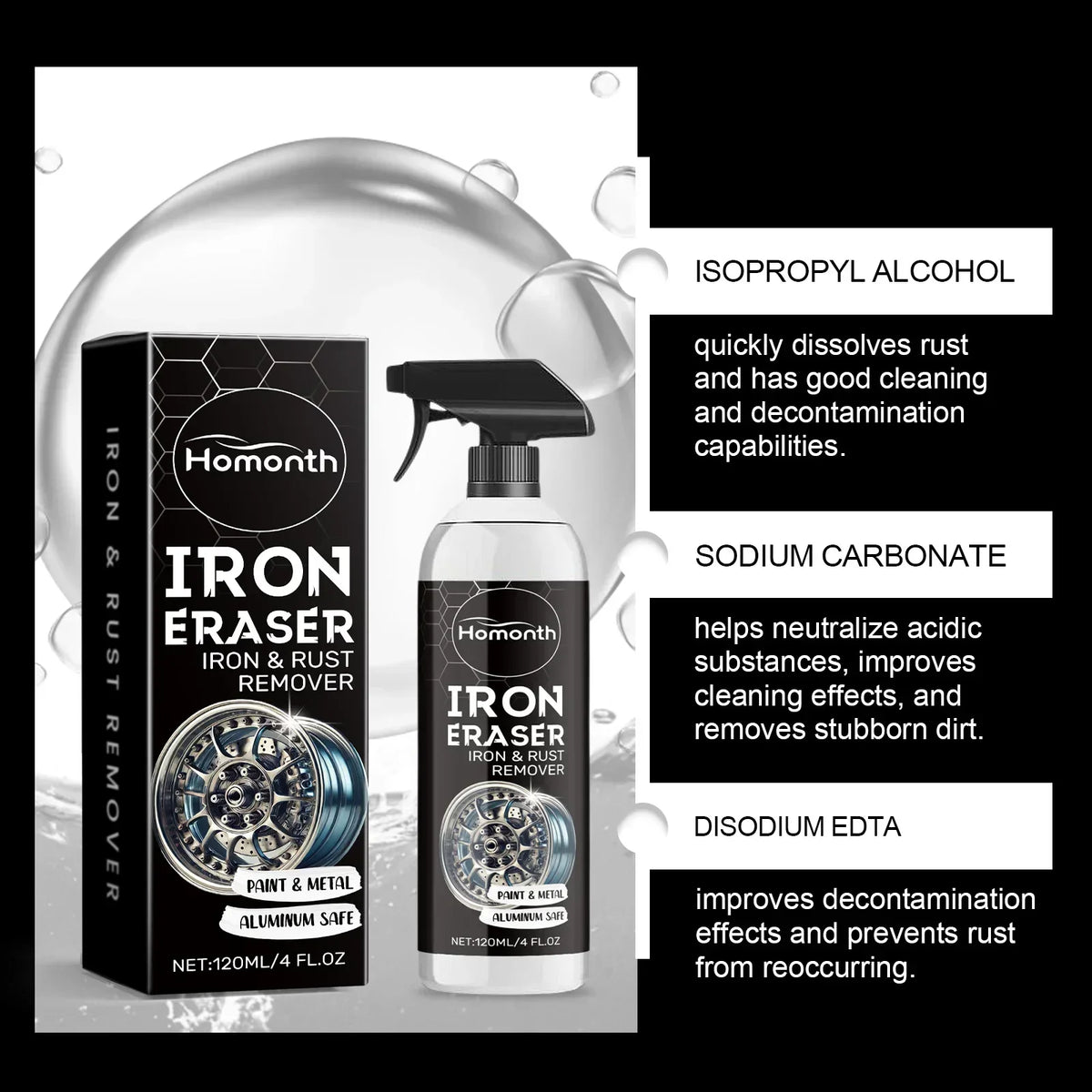 QP703 Professional Auto Detailing Supplies Fast-Acting Rust Cleaner Remove Stubborn Stains on Car Wheels and Rims