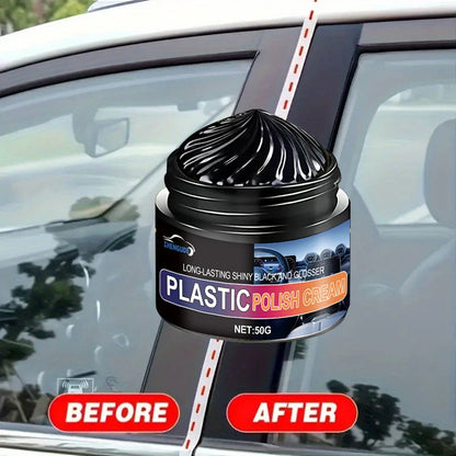 Car Interior Black Care and Refurbishment, Car Plastic Crystal Coating Refurbishment Cream, Plastic Restoration for Whitening, Dashboard and Tire Refurbishment, Scratch Repair, Brightening and Blackening