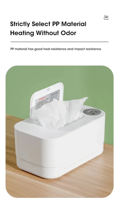 Baby Wipe Heater Portable Baby Wet Wipe Heater with LED Display USB Charging Wipe Heater Baby Wipe Heating Box For Home Car