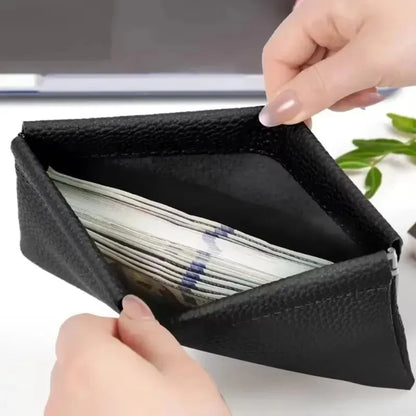 Self‑Closing Artificial Leather Long Wallet Passport Driver's License ID Holder Headphone Data Cable Storage Cash Pouch