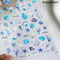Colorful Bagful Jellyfish Bubbles Swimming Rings Rainbow Stars Ocean Starfish Self Adhesive 5D Nail Art Sticker Manicure Decal
