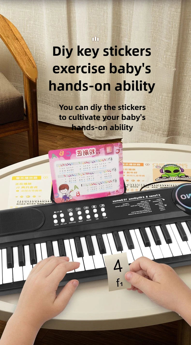 Kids Electric Piano 37 Baby Keyboard with Microphone Singing Songs Development Educational Toy Musical Instrument Games Children