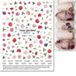 3d Nails Art Decals Spring Fruits Pink Full Tips Peony Magnolia Flowers Adhesive Sliders Stickers Decoration For Nails Manicure