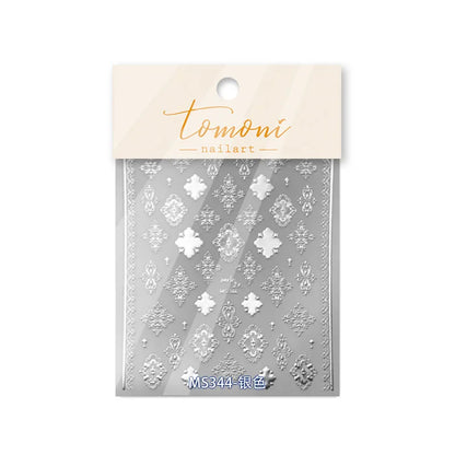Thin and Tough Nail Stickers 3D Dark Gothic Impression Self Adhesive Nail Art Stickers European Letter Nail Decorations Stickers