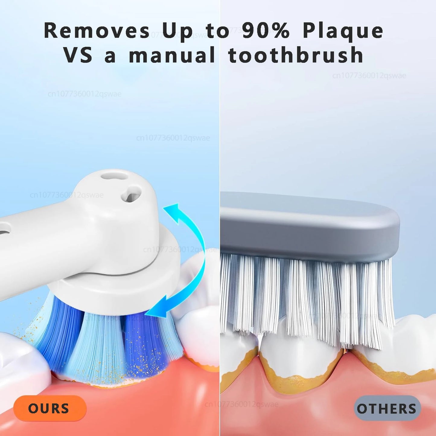 Electric Toothbrush Rechargeable Deep Clean Whitening Teeth for Adult Toothbrush Rotation Toothbrush with 4/8 Replacement Heads