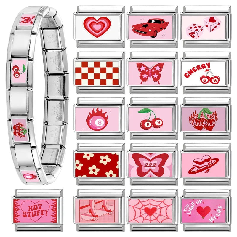Wholesale Cute Animal Swimming Dogs Cats Sheep Charm Bracelet Fit 9mm Bracelet Stainless Steel Italian Links Making DIY Jewelrys